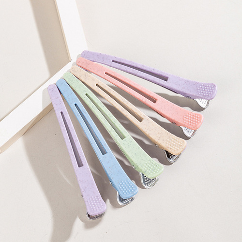 Wheat straw salon tools hairdressing distribution clip perming and dyeing duckbill clip seamless clip one-word bangs hairdressing clip