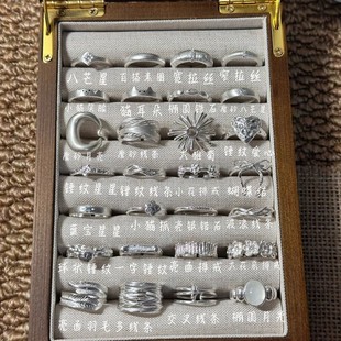 S925���y��Ȧ���z�����ʯ��ָŮС���߼��в���ɫ�_��ʳָ�����l