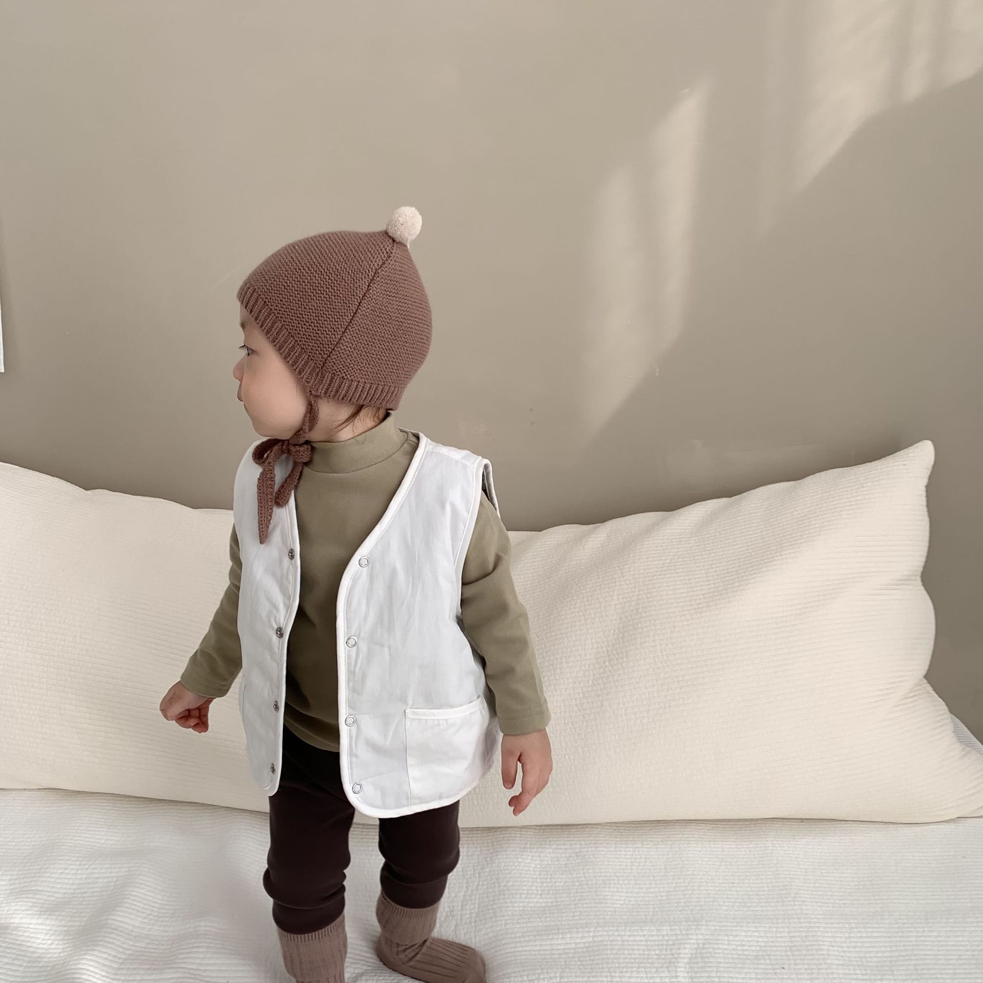 Niños y Niñas ropa de abrigo chaleco bebé Outwear 2023 Otoño e Invierno estilo coreano ropa de bebé Chaleco de algodón