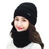 Men's winter woolen hat, knitted keep warm scarf with hood, increased thickness, Korean style