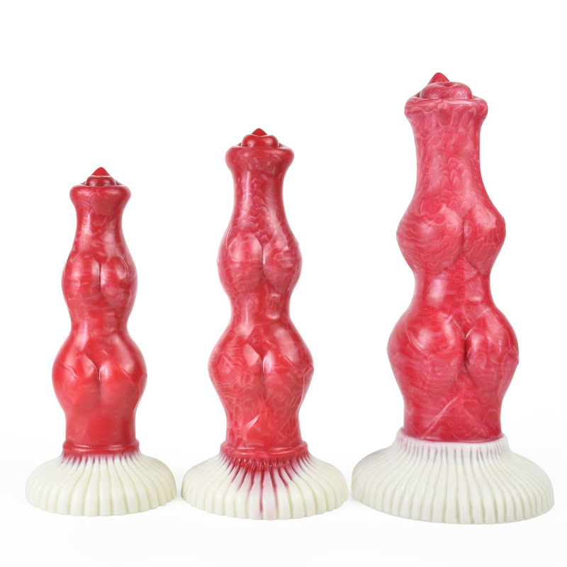 Colorful silicone penis shaped Wolf cock bump anal plug sex toys for men and women bed masturbation climax sex toys