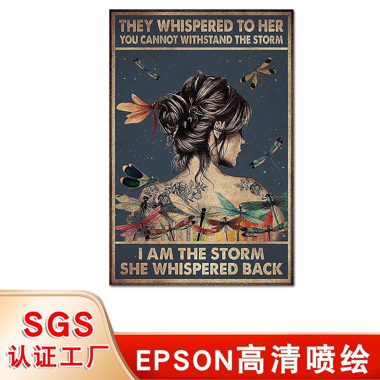 Amazon Best Selling I Am the Storm Women's Bedroom Hanging Painting Inspirational Canvas Painting Bohemian Living Room Decorative Painting