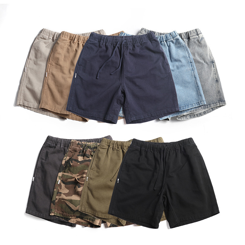 Dopamine Twill Cargo Shorts Unisex High-End 320g Heavy Washed Five-Point Loose Casual Denim Mid-Length Shorts Dopamine Twill Cargo Shorts Unisex High-End 320g Heavy Washed Five-Point Loose Casual Denim Mid-Length Shorts