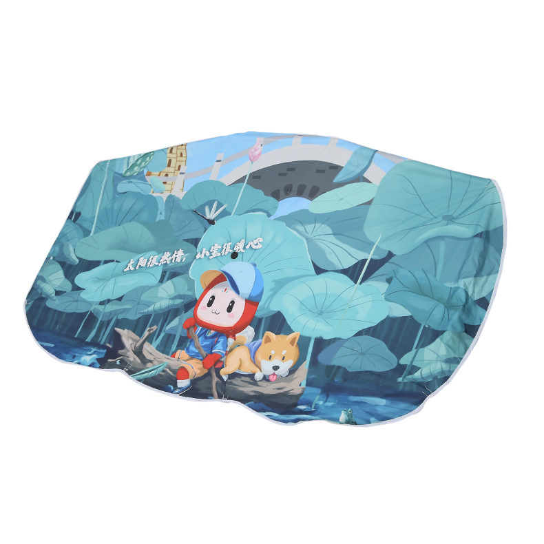 Nuevo patrón creativo coche sombrilla de titanio plata protección solar aislamiento térmico plegable paraguas coche parabrisas parasol conjunto