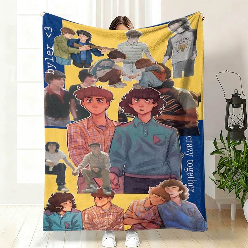 Плюшевая флисовая плед-одеяло BylerCP (в стиле Stranger Things), мягкий для отдыха, 70×100–150×200 см