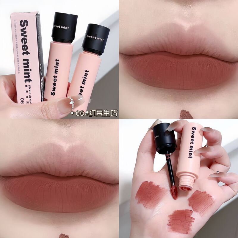 SWEETMINT シルク ミスト リップ マッド マット マット リップスティック 長持ちし、色褪せしにくく、美白、ノンスティック カップ ソフト ミスト リップ マッド|undefined