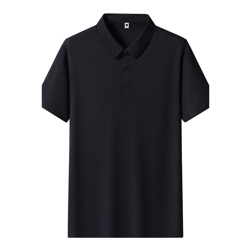 夏のメンズラペルTシャツ通気性ビジネスアイスシルクシームレスメンズポロシャツ速乾性日焼け止め半袖カジュアルストレッチ|undefined