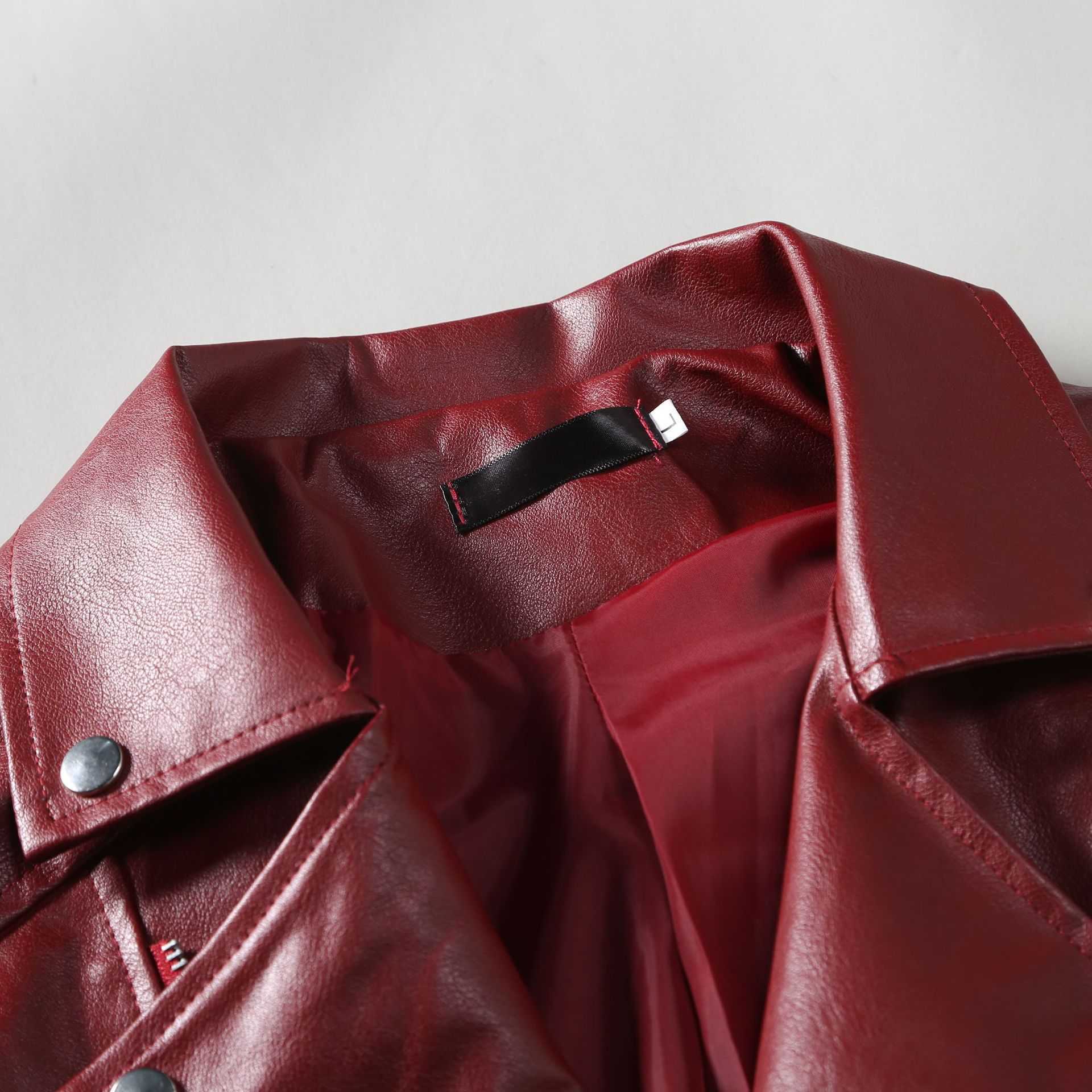 Men's Slim Fit Leather Jacket Lapel Biker Style For Autumn Winter_voghion.com