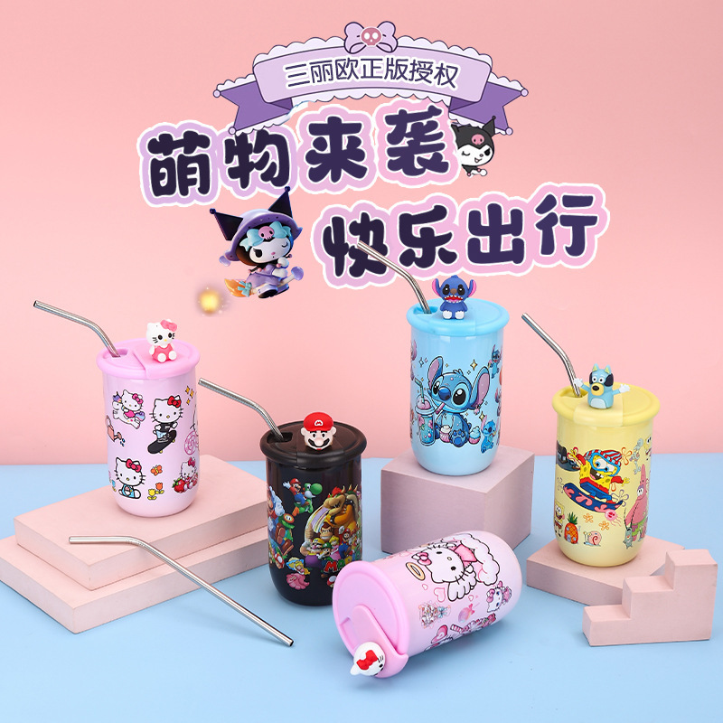 Taza termo Sanrio Kulomi Taza de agua nueva para niños Botella de agua aislante portátil de alto valor para niñas Regalo de cumpleaños