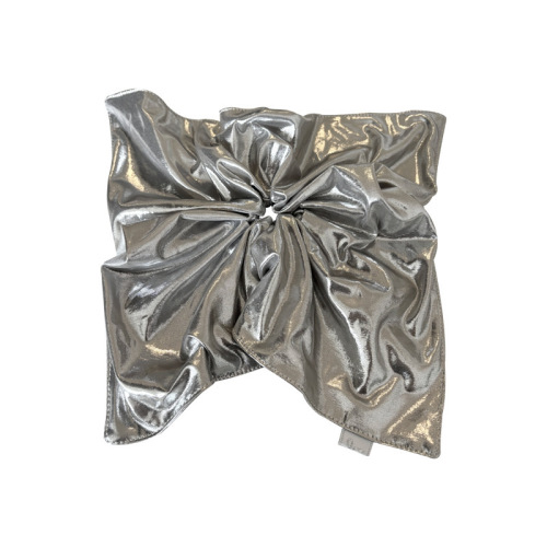 Silver-colored leather case large elastic hair tie high ponytail headband for women with high elasticity hair tie hair accessory