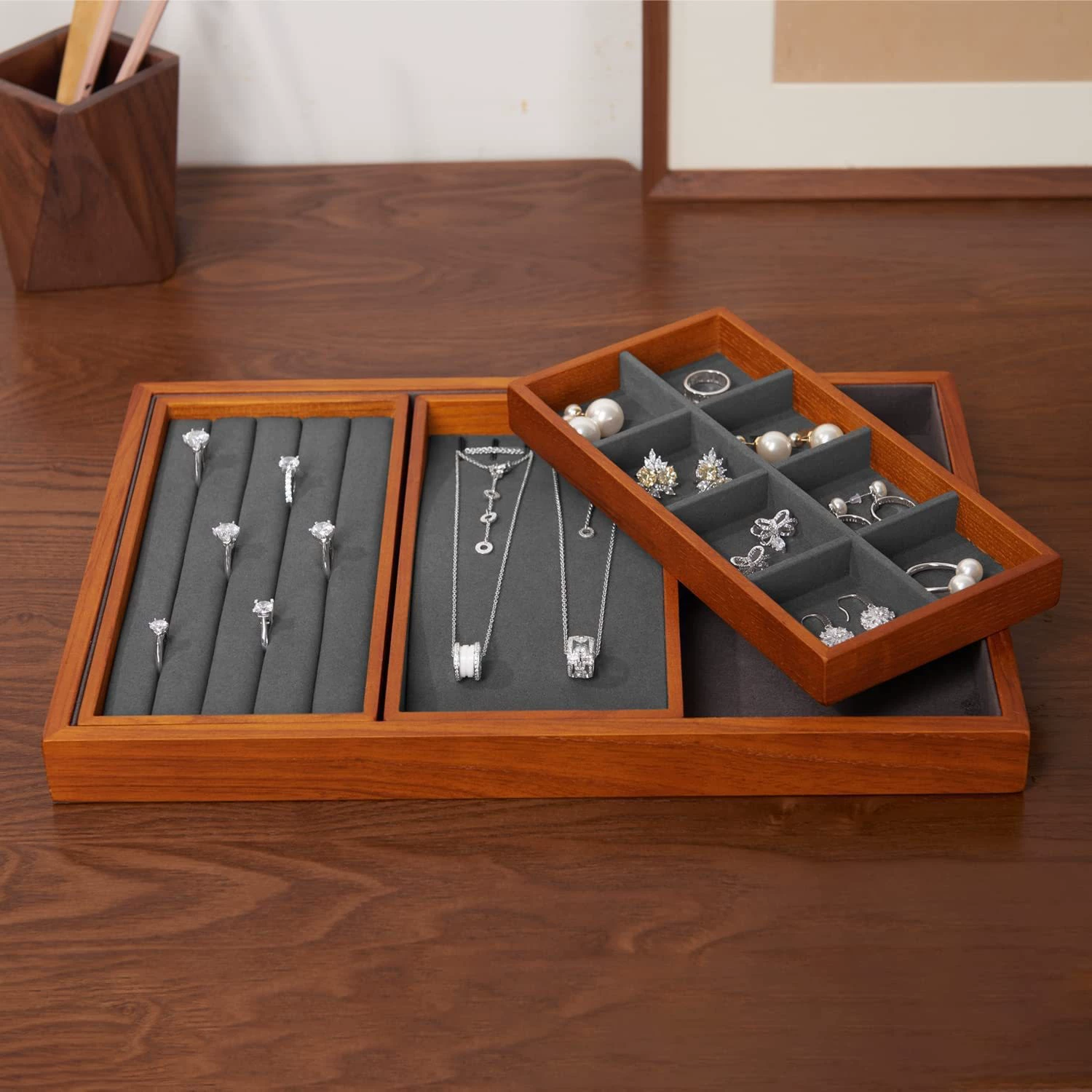 Подставка для ювелирных изделий из массива дерева браслет кольцо для хранения ювелирных изделий