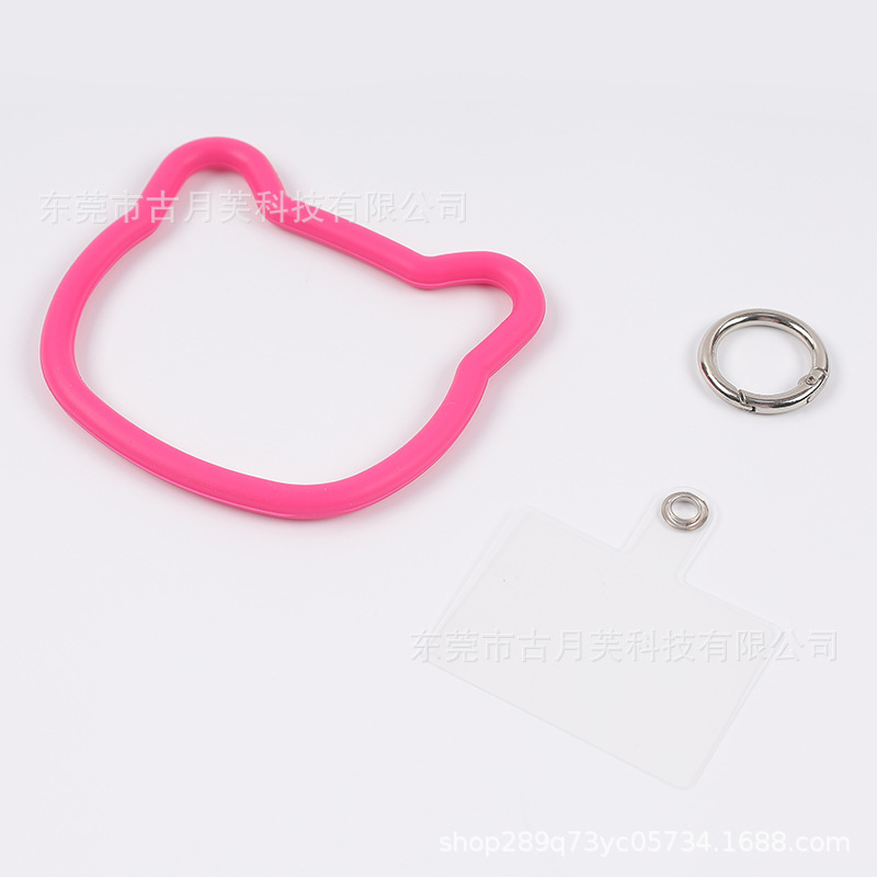 고양이귀 실리콘 팔찌-로즈레드