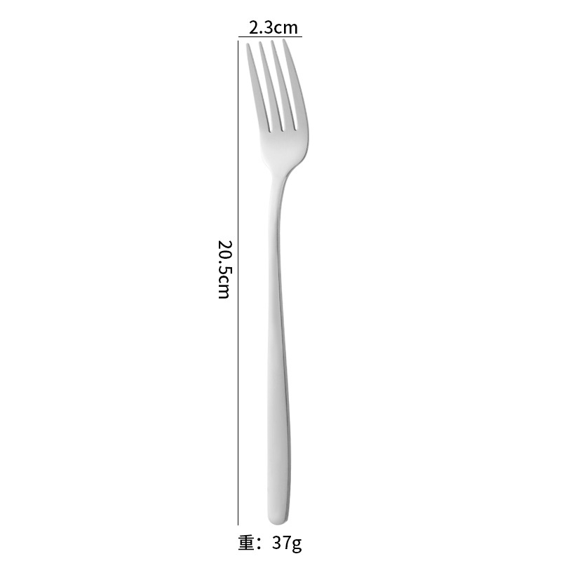 Cuchillo de acero inoxidable, tenedor y cuchara de postre coreano café mango largo revolviendo cuchara hogar comiendo cuchara vajilla de acero inoxidable