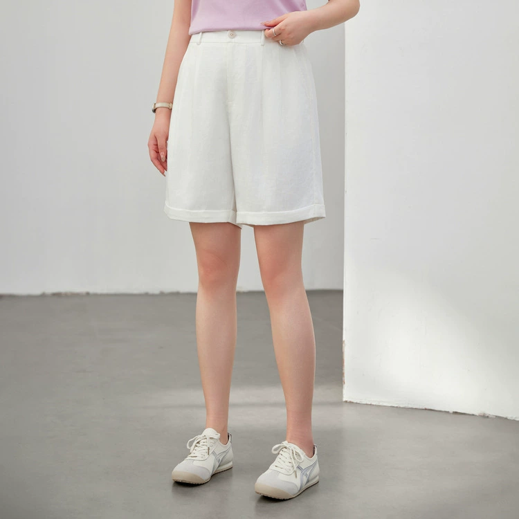 [Льняные брюки] Ленивые шорты из смеси лиоцелла, тонкие и яркие женские летние брюки больших размеров, новый стиль