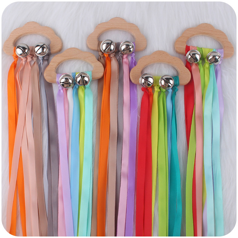 Nuevos suministros para bebés nube Beech teether bebé creativo Beech molar teether cinta sonajero juguete