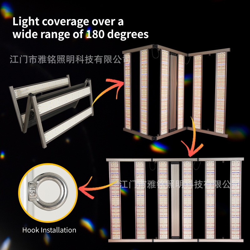 宽板植物灯LED grow light全光谱种植灯美国1300W调光植物生长灯