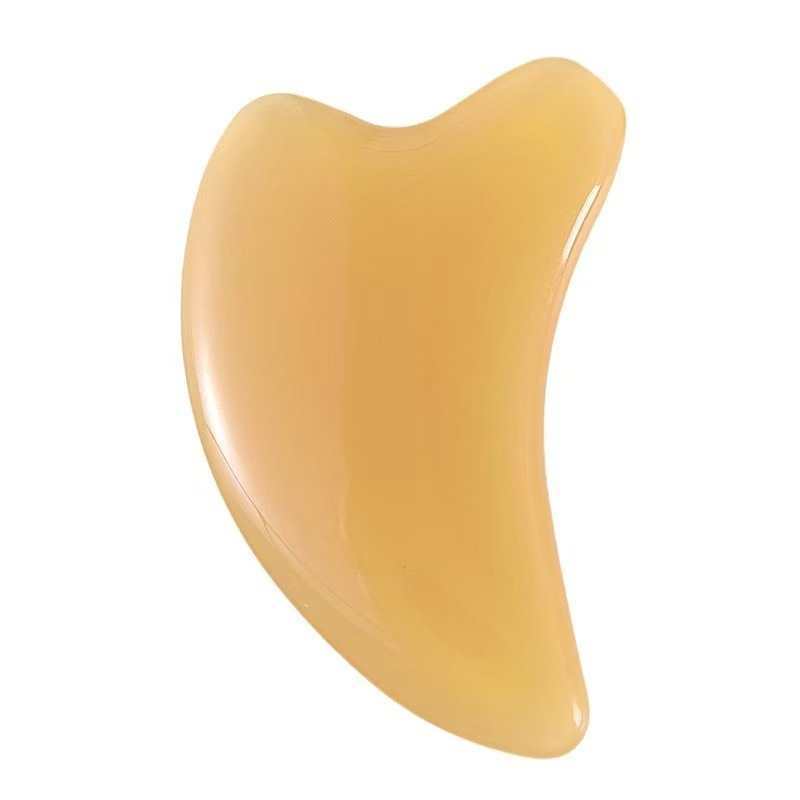 masajeador de rodillos de cristal de polvo en forma de corazón, masajeador de rodillos de doble cabeza, placa de belleza facial de cristal rosa