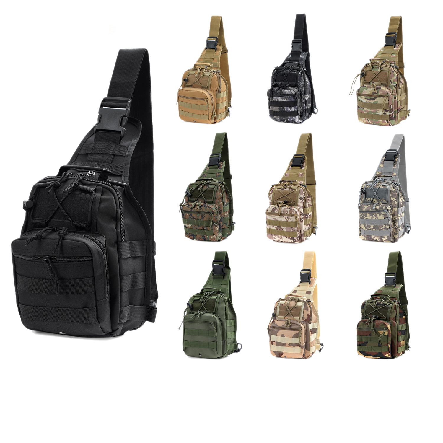 Tactical backpack al aire libre multifuncional Oxford tela bolso de hombro resistente al desgaste impermeable bolso de equipo militar fan