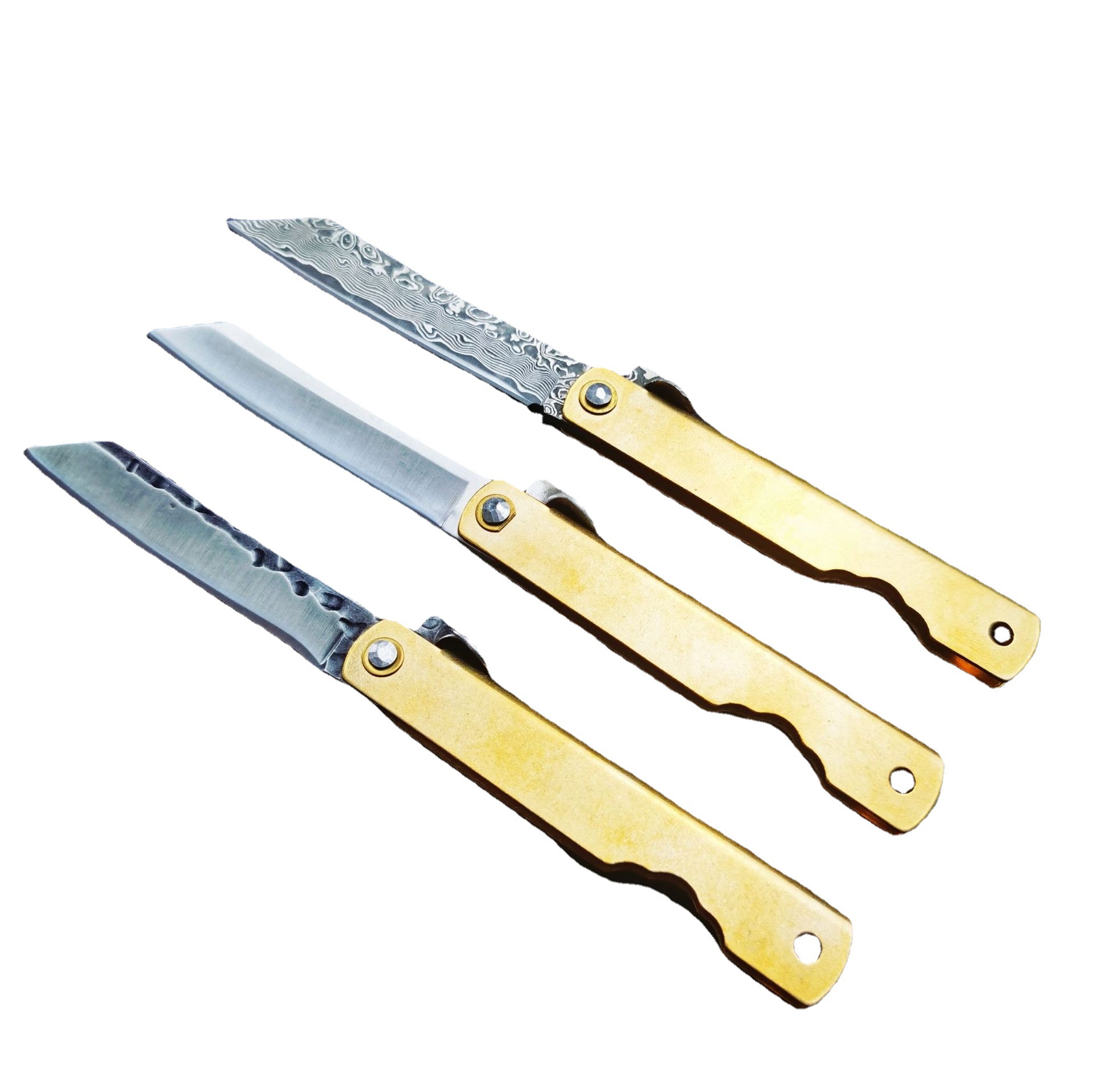 Al Aire Libre Damasco cuchillo plegable mini cuchillo plegable portátil autodefensa cuchillo táctico cuchillo hecho a mano herramienta de pesca portátil
