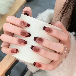 Short ballet French simple light luxury style atmosphere fashionable all-match white fake nails finished wear nail wholesale