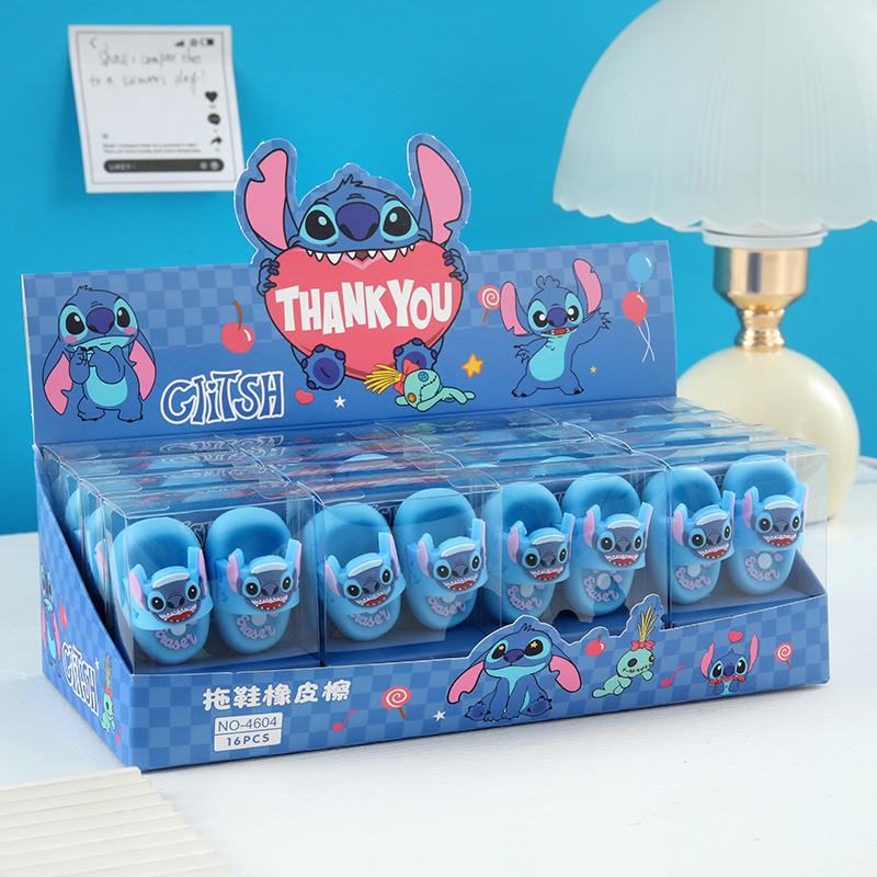little blue stitch slippers eraser good-looking pencil correction clean creative stationery small gift school supplies