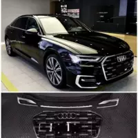 Подходит для Audi A6LC8 19-23 годов выпуска, модифицированная модель 23 Dynamic, передняя и средняя решетка радиатора типа Zhinya, рамка противотуманных фар, задний спойлер.