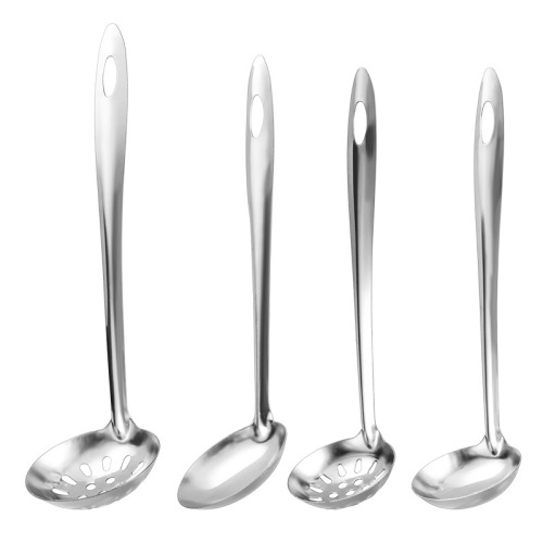 Stainless steel soup spoon bare body commercial thickened long handle hot pot colander hotel kitchen utensils kitchen cooking supplies manufacturer