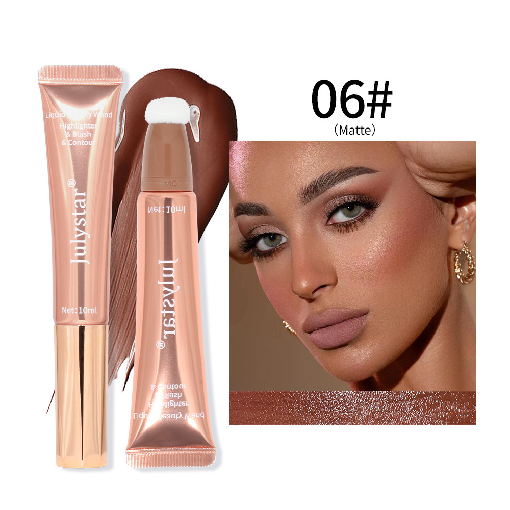 Cross-border liquid blush Highlighter contouring pen Pearlescent fine Shimmering matte beauty stick Natural brightening cushion Blush stick undefined
