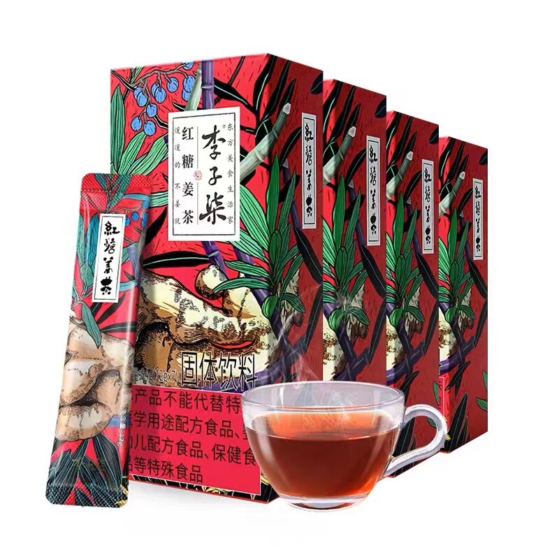Li Ziqi Brown Sugar Ginger Tea 84g Handmade Ginger Tea Brown Sugar Drink Instant Ginger Juice for Women's Health and Wellness