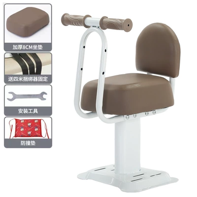 Electric car child seat: Motorcycle Child Safety Baby - thickened-hummer-brown-single-seat-armrest-backrest