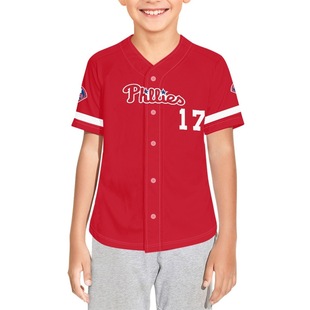 One Piece All-Print Jersey Baseball Suit Children's Clothing Red Jersey Quick-Dry Clothes Training Suit Outdoor Sports Fitness