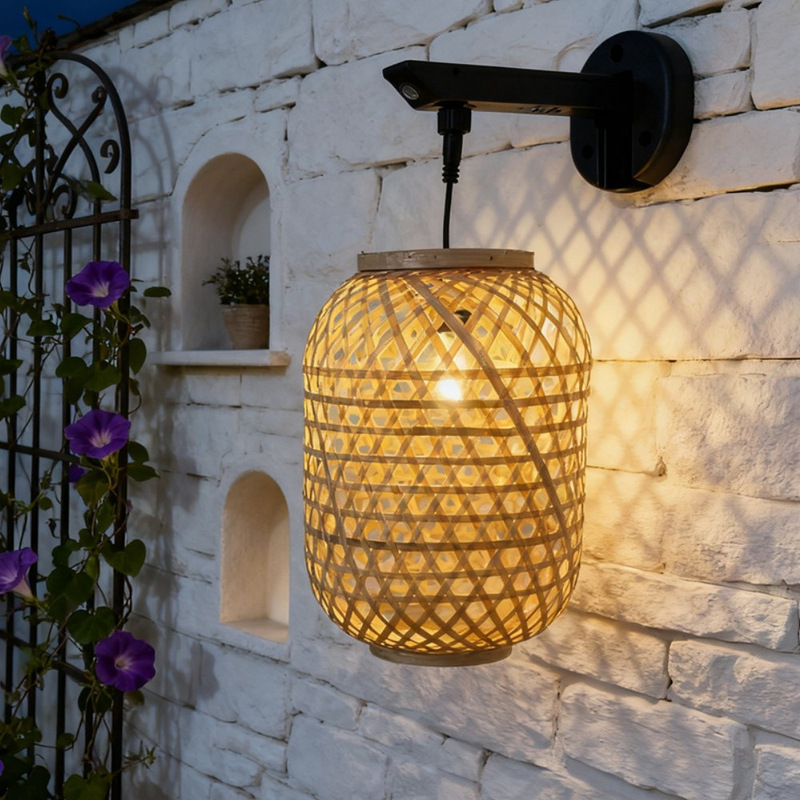 Outdoor Wall-Mounted Solar Bamboo Lanterns, Bamboo Art Pendant Lights, Bamboo Woven Lampshades, Lighting Fixtures, Corridor Wall Decoration Lanterns Outdoor Wall-Mounted Solar Bamboo Lanterns, Bamboo Art Pendant Lights, Bamboo Woven Lampshades, Lighting Fixtures, Corridor Wall Decoration Lanterns