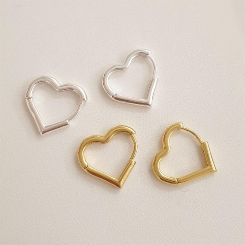 925 Sterling Silver Material 1 Pair 18K Gold Plated 925 Sterling Silver 925 Sterling Silver Earrings Heart Shape Earrings