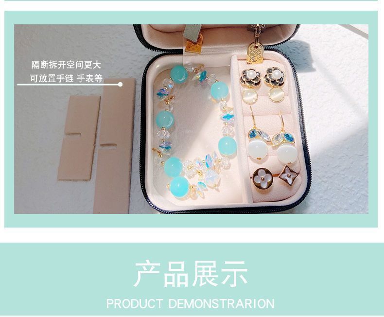 Tragbare Schmuckaufbewahrungsbox mit mehreren Ebenen und Fächern für Ohrringe, Halsketten und Ringe – koreanisches minimalistisches Design für Reiseschmuckbox