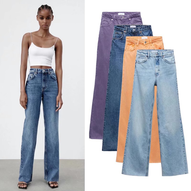 Z family spring and autumn and winter New High waist straight trousers women's European and American style loose wide leg jeans 06688224615