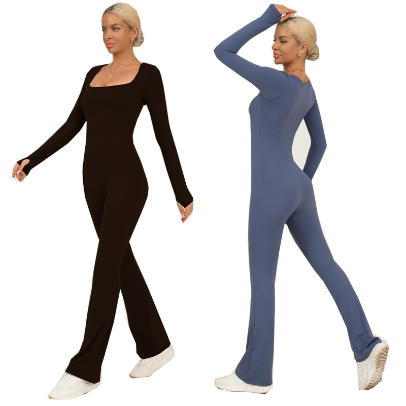 Otoño y invierno nuevo estilo de yoga deportivo acondicionamiento físico ropa de mujer desnuda con cojín de pecho de alta elástica velocidad seca ropa de boquilla unida