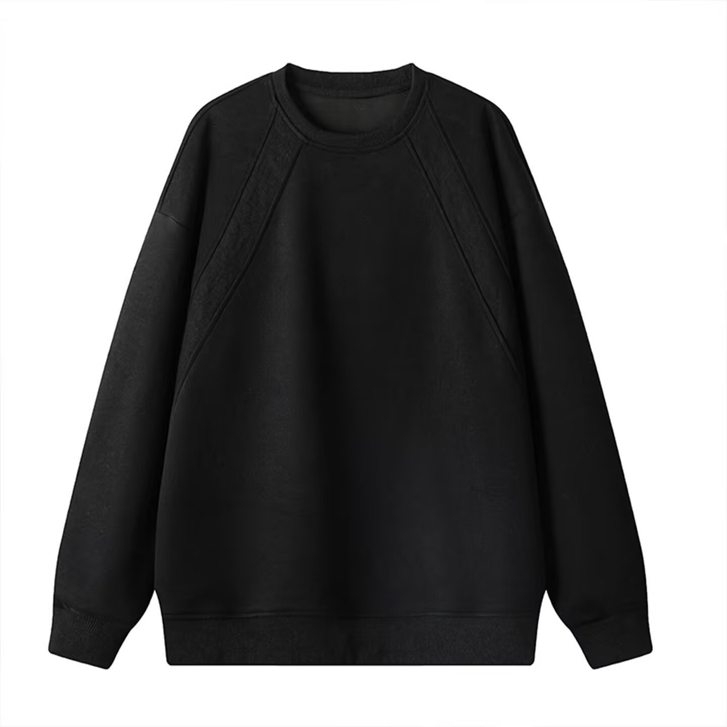 Versatile Youth Patchwork Hoodie Men's Autumn Long Sleeved T-shirt Retro Round Neck Top Trendy_voghion.com