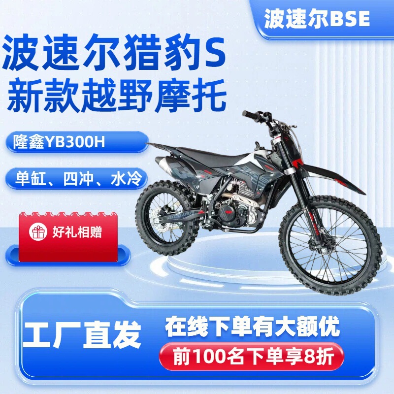 Bse Bosuer 300Cc Off-Road Motorcycle Two-Wheeled Adult Gasoline Bike Cheetah S Engine Track Wind-Cooled Stable Performance