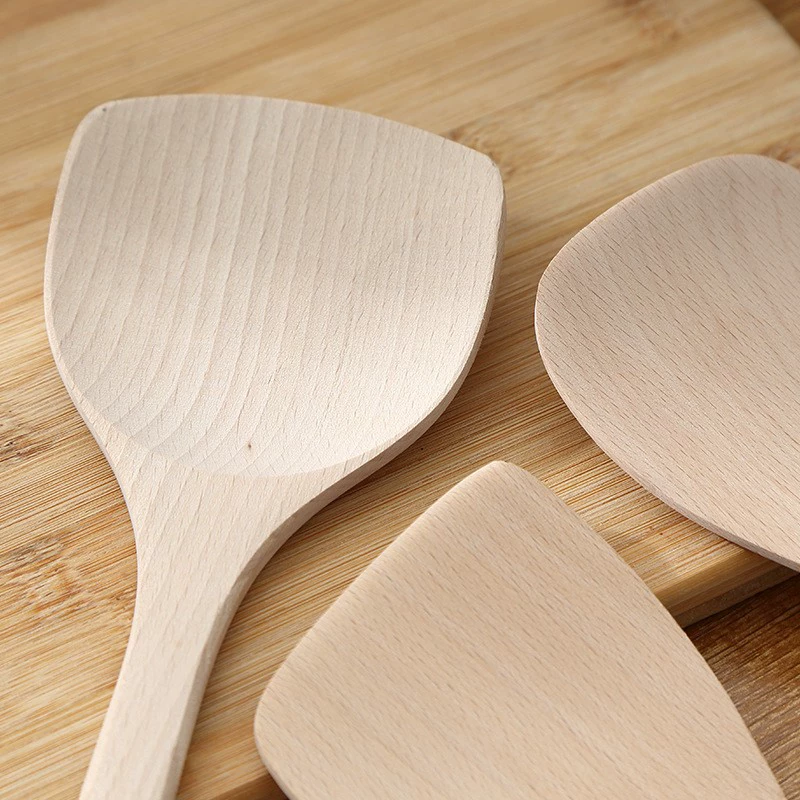 Large collection of special clearance origin and supply spatulas, kitchen spatulas, beech wood, kemuhe wood spatulas, long handle wooden spatulas