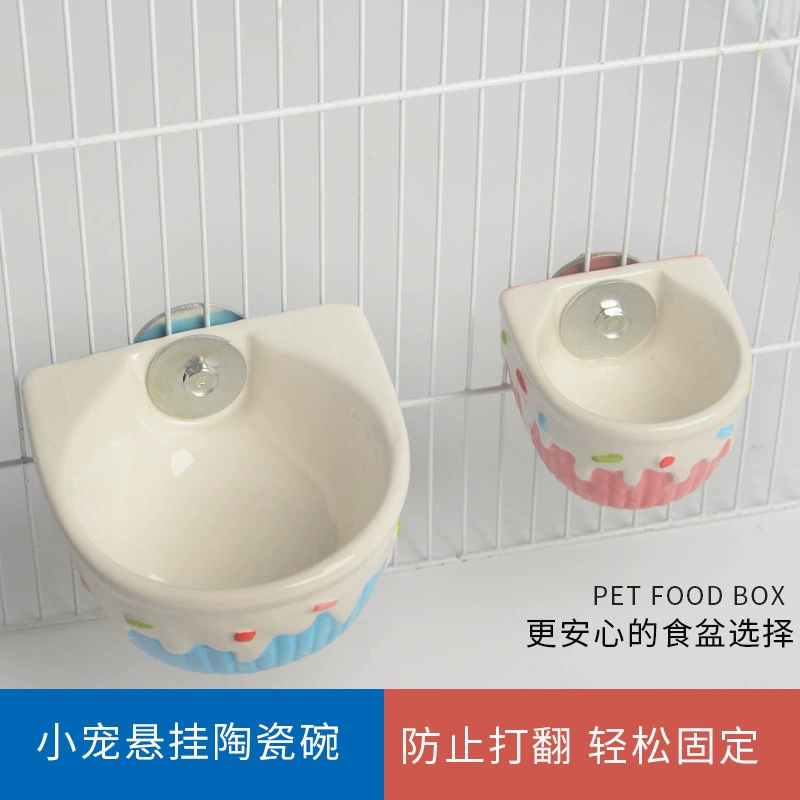 Тоторо висит чаша керамическая чаша в медовой сумке хомяк цветочный палочка крыса ежик белка кролик припасы анти-опрокидывание фиксированного кормового горшка