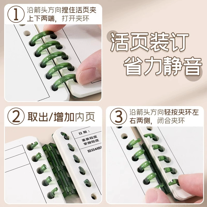 Notebook (Deli) B5 Mistake- correction Loose-Leaf Book, Detachable 120 Pages, Refillable