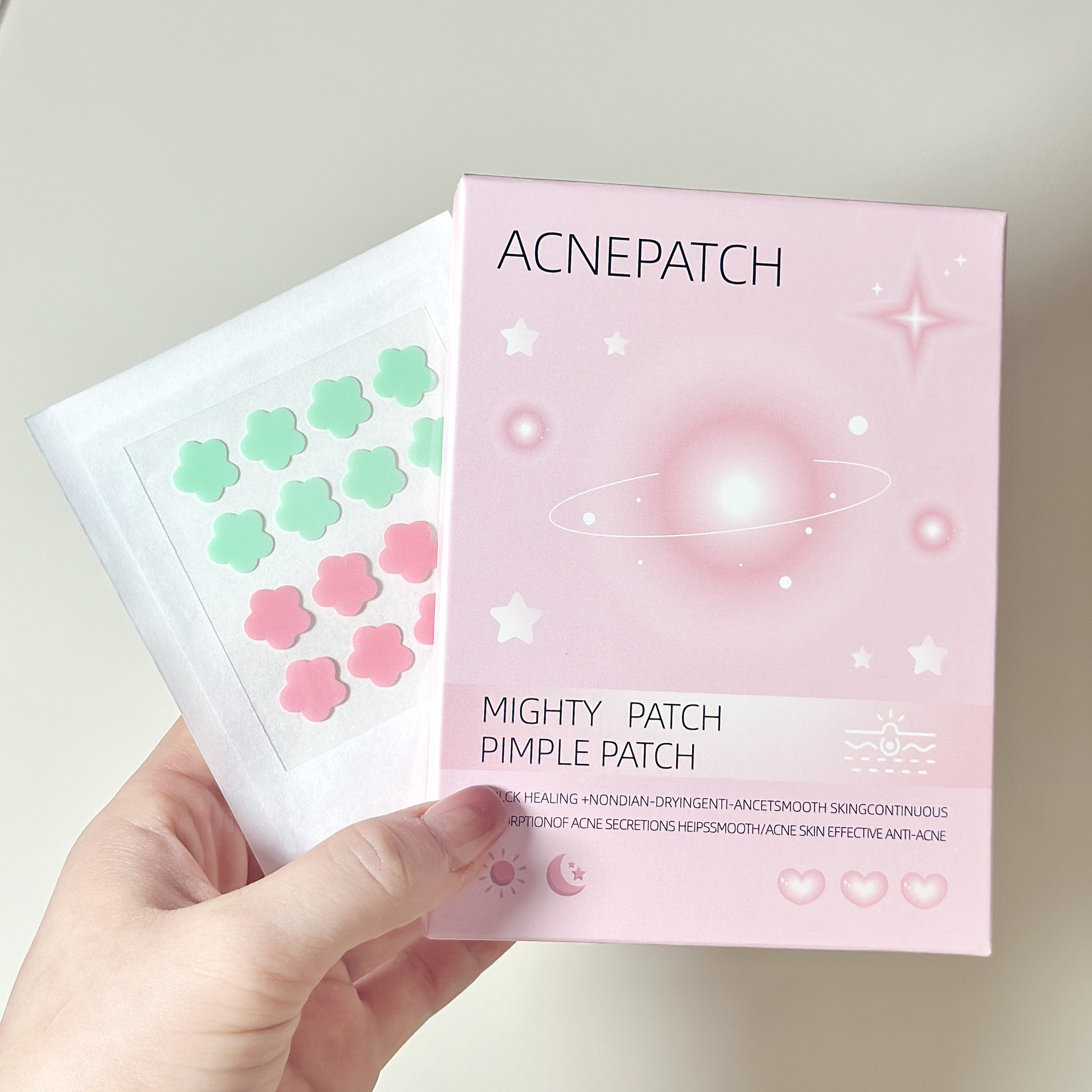 2색 꽃 1개(핑크색 영어 색상 상자)