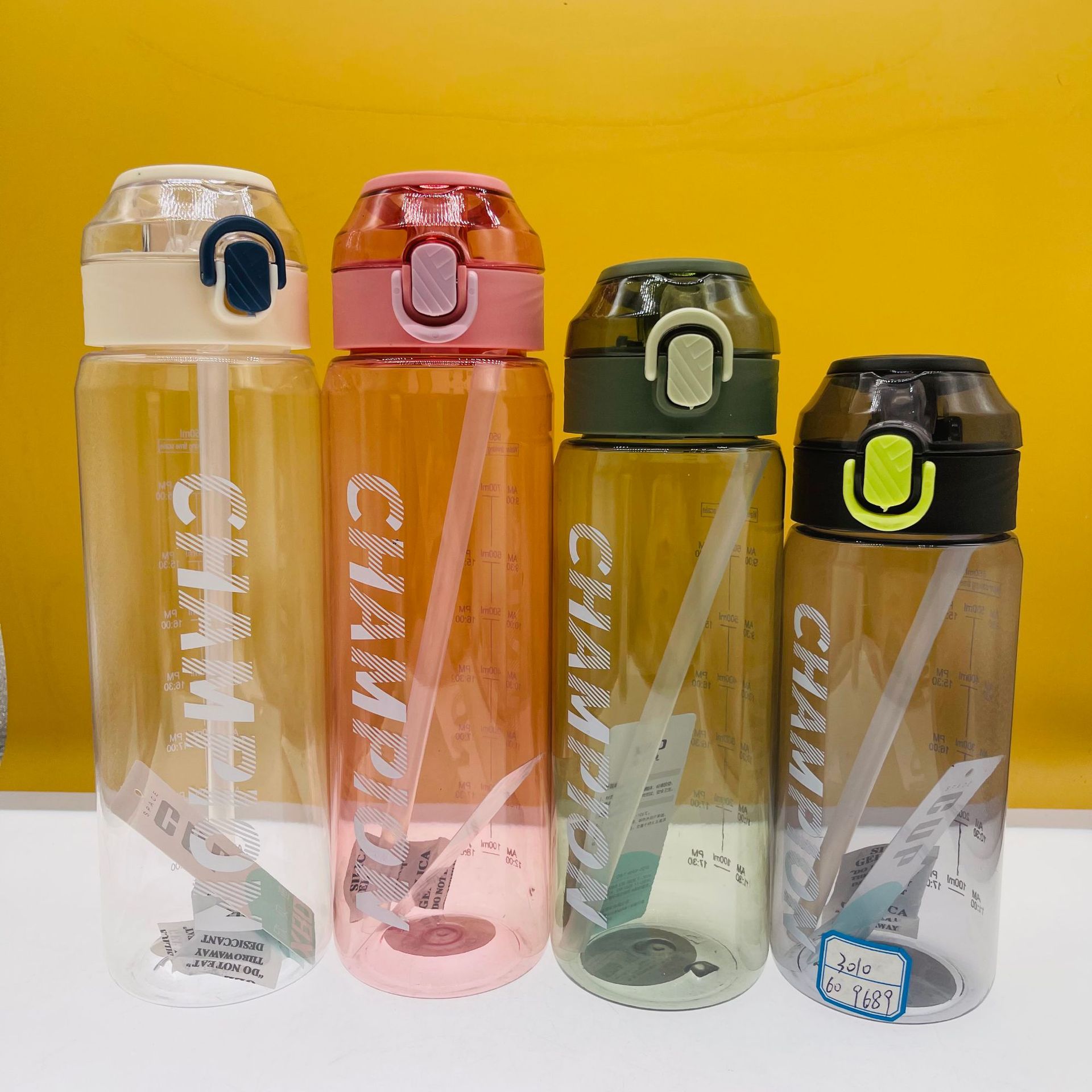 Xinbeidi taza de plástico verano adulto estudiante portátil paja 950ml con cuerda rebote cubierta deportes botella agua