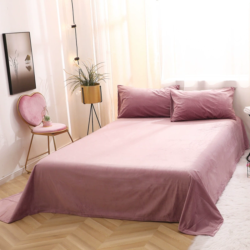 Хорошая бархатная простыня в японском стиле без принта, зимнее теплое коралловое бархатное покрывало, утолщенное молочное бархатное покрывало, постельное белье
