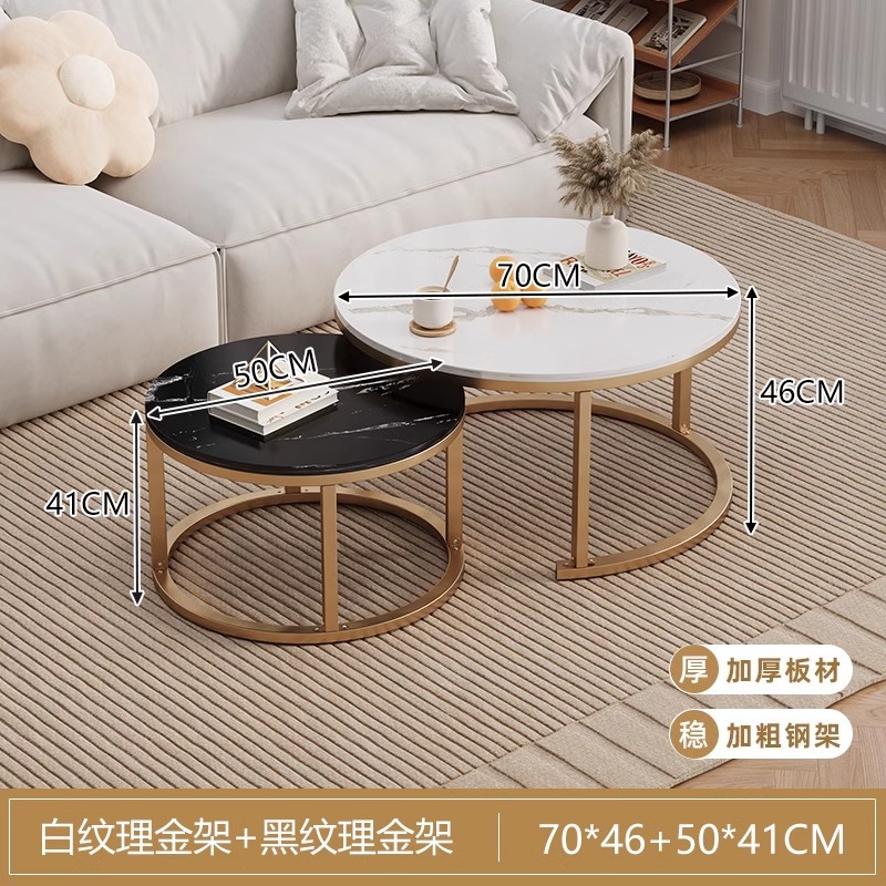 Sofá de lujo ligero sala de estar pequeña mesa de té mesa lateral moderna esquina simple hierro forjado artículos balcón mesa redonda