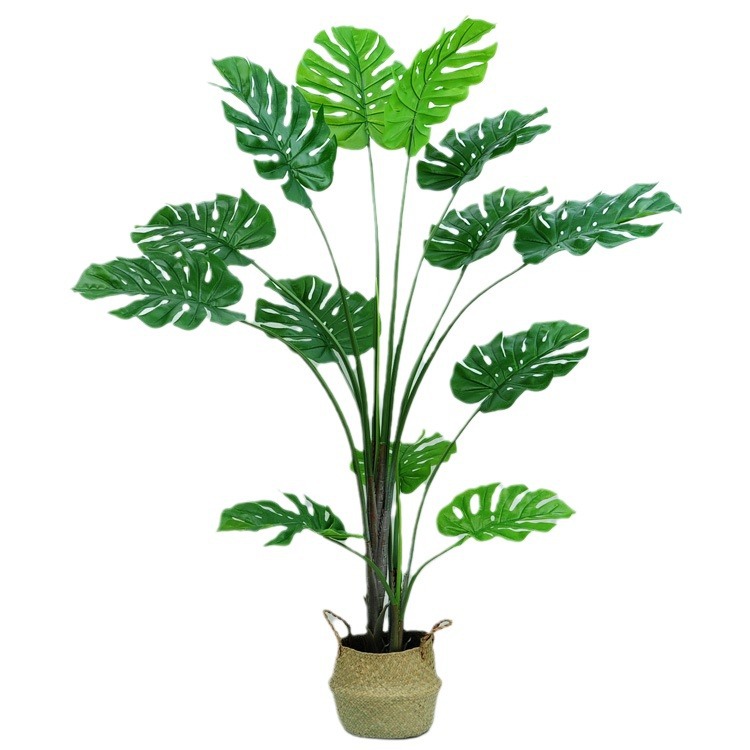 Artificial Monstera gran planta verde bonsai sala de estar oficina en casa decoración artificial Planta artificial bonsai artificial