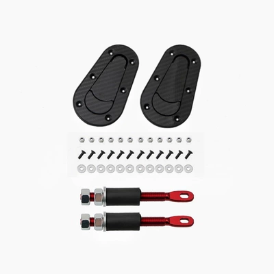 Car carbon fiber hood lock invisible hood lock without lock carbon fiber pattern hood lock modification parts Universal (Other Car Modifications) - real-carbon-fiber-without-lock