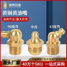 国标黄铜油嘴 黄油嘴M6 M8 M10 M12 M14 M16 油咀直型弯型注油嘴