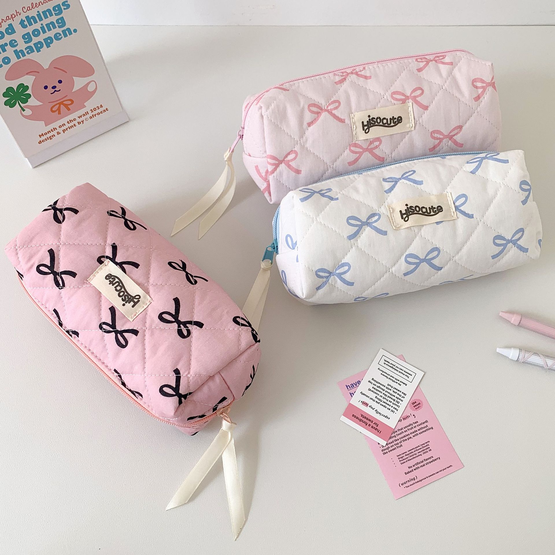 246g Weight Pencil Case Stationery Type 1 Piece Quantity Learning Occasion Polyester Material Bow Knot Pattern Cartoon Style, Simple Style Style Bow Knot Polyester Learning Cartoon Style Simple Style Pencil Case 8