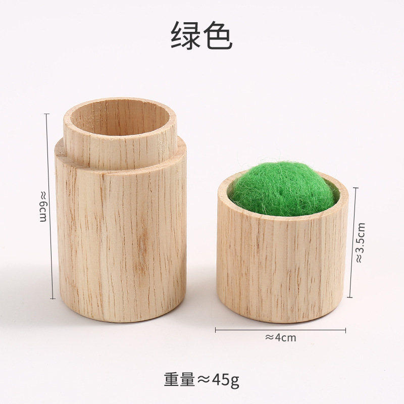 Pinichion de madera jeringa de almacenamiento de agujas de coser a mano portátil simple caja de agujas de coser a mano pequeña